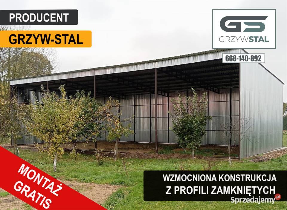 Garaż Blaszany Otwarty Wiata na Maszyny Magazyn podlaskie Wysokie Mazowieckie