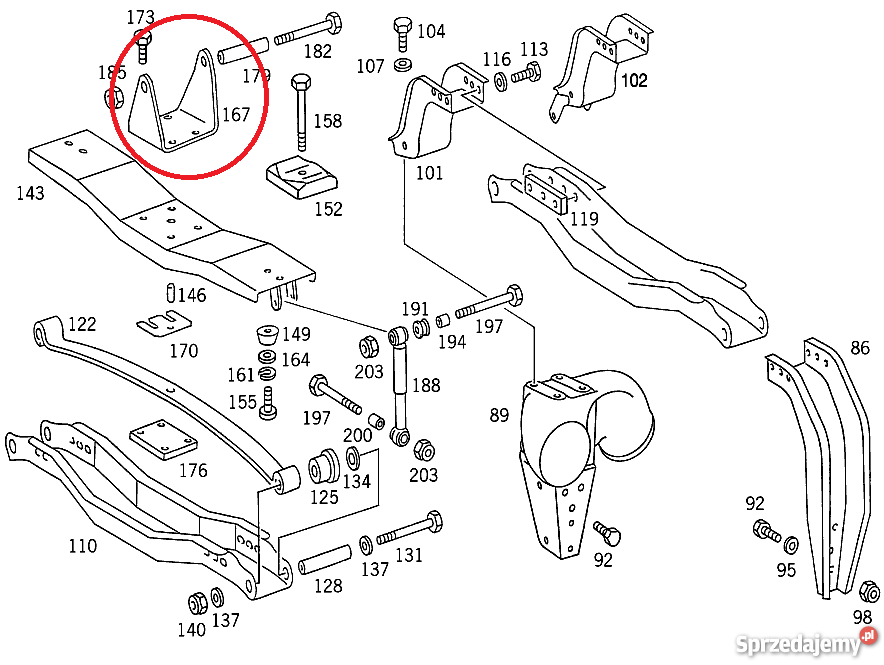 WSPORNIK ZACZEPU KABINY MERCEDES 1834 1831 1922 Kłobuck