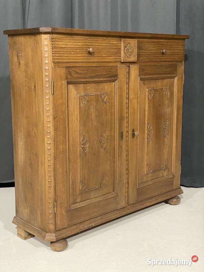 Rzeźbiona komoda w rustykalnym stylu lity dąb Gryfice