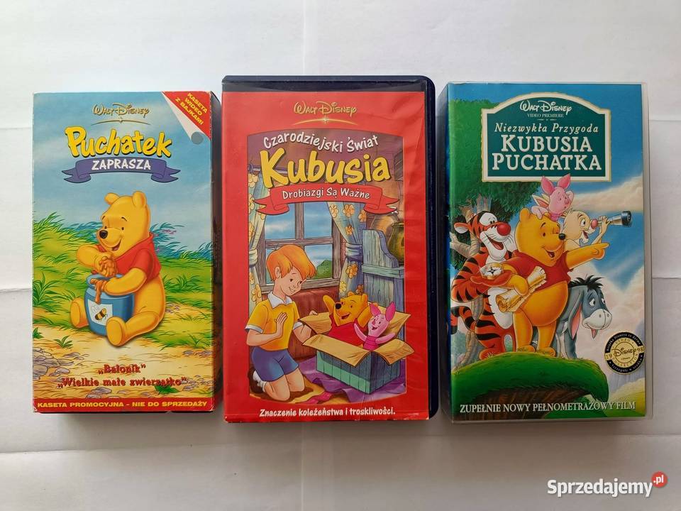 Kubuś Puchatek Walt Disney 3 kasety VHS Filmy