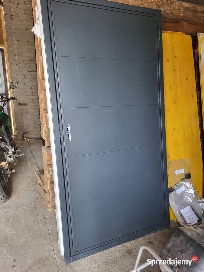 Drzwi garażowe serwisowe antracyt białe świętokrzyskie Staszów
