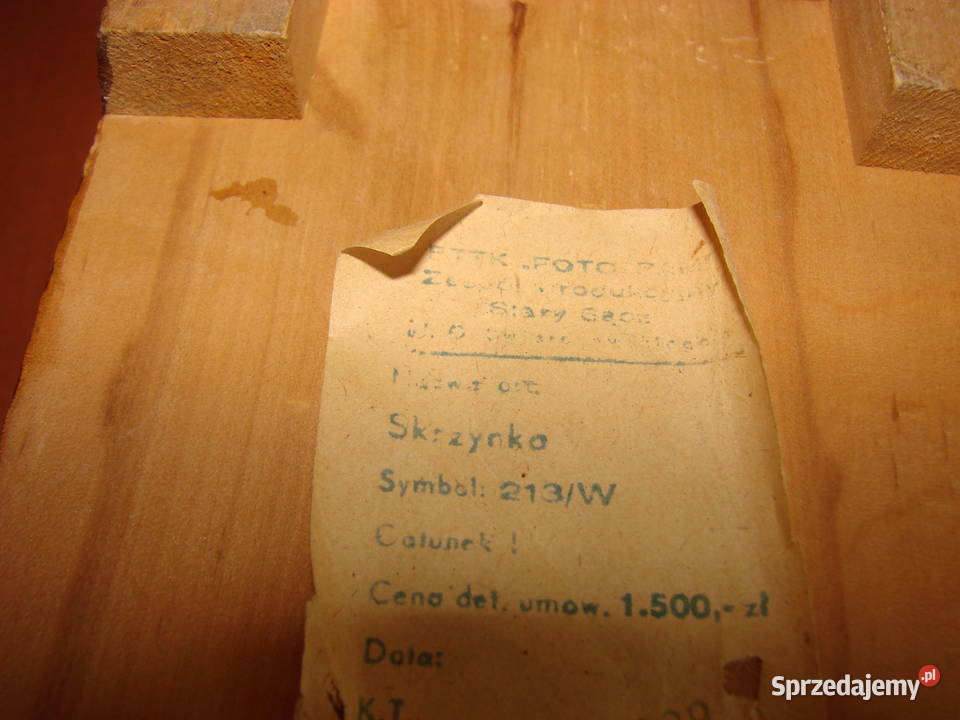 drewniana skrzynka dekoracyjna PRL Rękodzieło Pruszcz Gdański