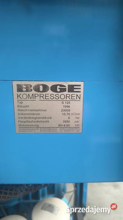 Kompresor Śrubowy BOGE S125