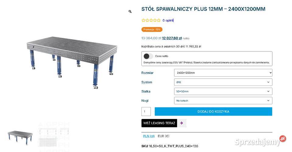 Stół spawalniczy PLUS 12mm GPPH podkarpackie Sanok