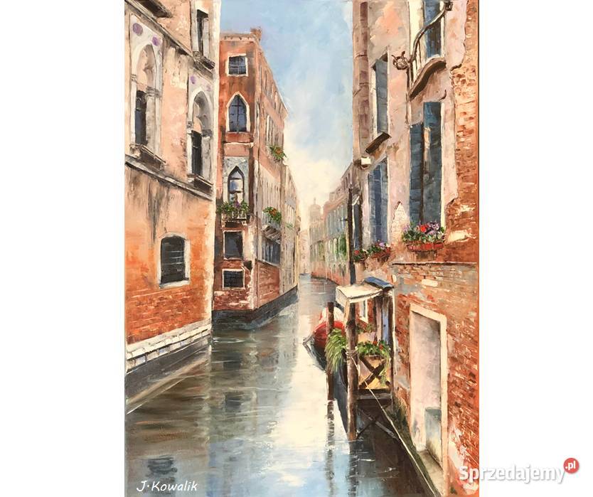 Kowalik Wenecja II obraz olejny 50x70 uliczka Antyki, Sztuka, Kolekcje Warszawa