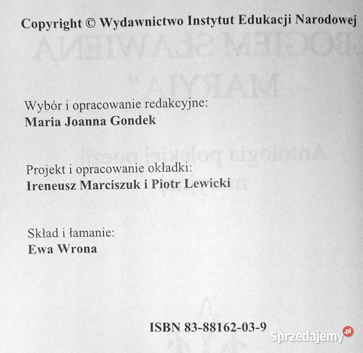 Bogiem sławiena Maryja Antologia polskiej poezji Chełm