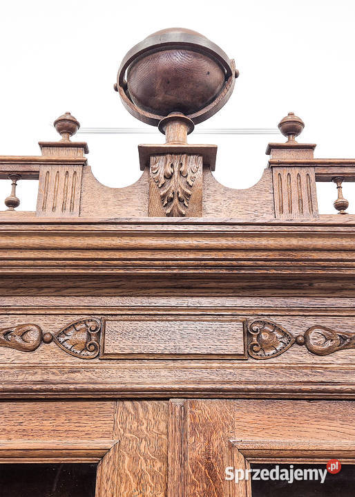 Dębowa WITRYNA eklektyczna DEKOR ażurowa Kredensy i witryny wielkopolskie Kalisz