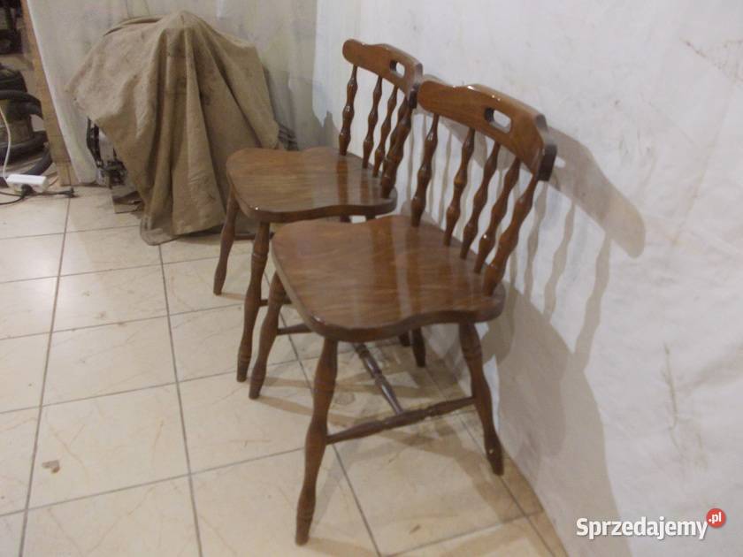 Stare drewniane krzesła PRL westernowe Dom i Ogród Bielsko-Biała