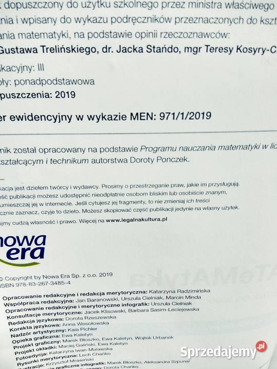Matematyka ponadpodstawowe Nowa era Antykwariat