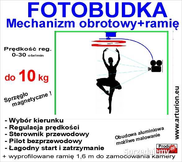 FOTOBUDKA mechanizm obrotowy z ramieniem do mazowieckie Warszawa reklama