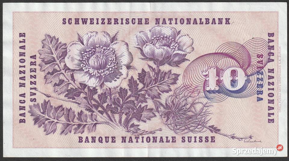 SZWAJCARIA 10 FRANKÓW 1977 GOTTFRIED KELLER Łódź