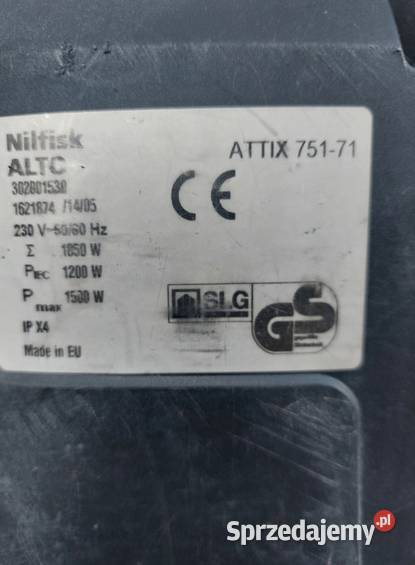 Odkurzacz strażacki z pompą Nilfisk Attix 75171 Międzybórz