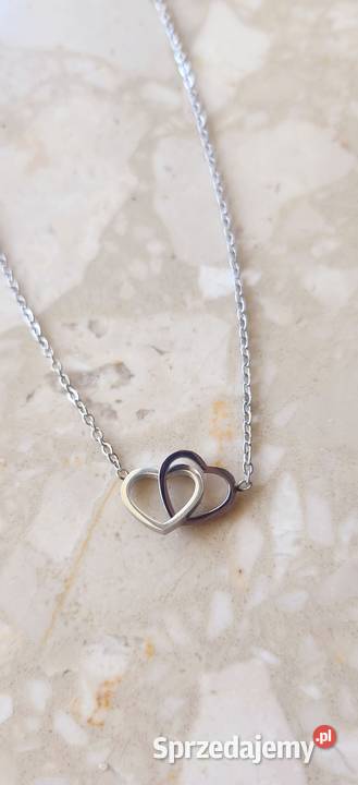 Nowy wisiorek łańcuszek z sercami stal Gdańsk