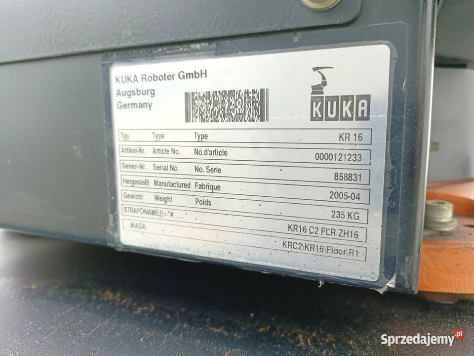 Robot KUKA KR16 C2 FLR ZH16 szafa KRC2 panel Produkcja Gizałki