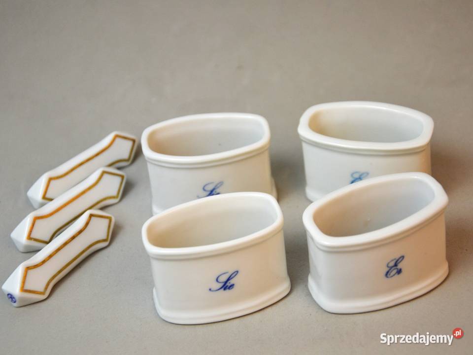 Porcelanowe serwetniki obrączki do kolekcji 3 mazowieckie Pomiechówek sprzedam