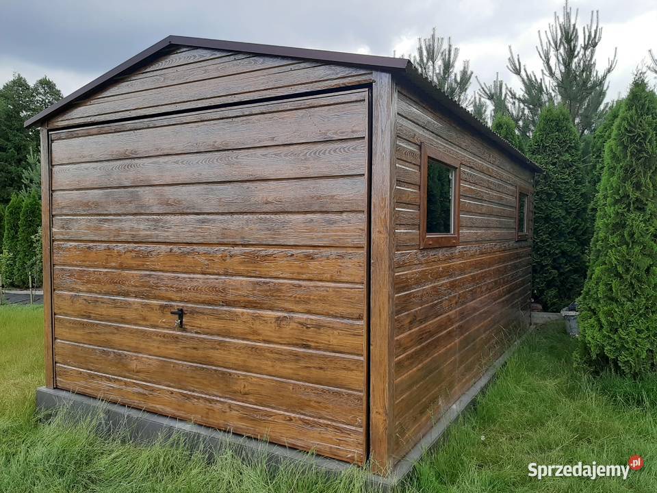 Garaż Blaszany Drewnopodobny 3x5 TANIO Garaże samodzielny Kazimierza Wielka