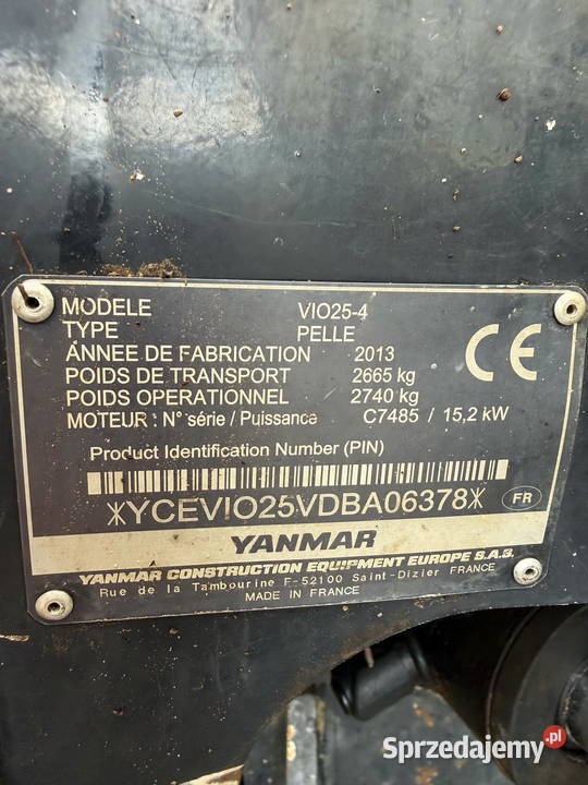 minikoparka YANMAR VIO254 waga 2700 przebieg Działoszyn