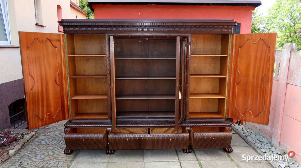 Pałacowa Neorenesansowa Dębowa Biblioteka Lwie