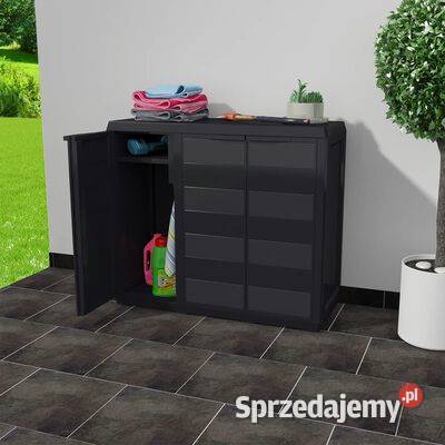 vidaXL Szafa ogrodowa z 2 półkami czarnasku43704 Szafki Warszawa