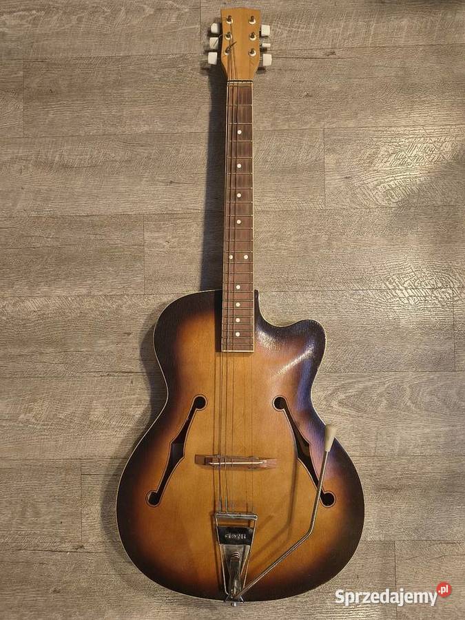 Polska gitara Defil jazz komplet z pokrowcem