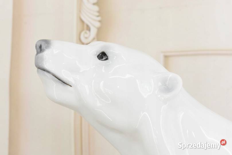 PORCELANOWY BIAŁY MIŚ NIEDŹWIEDŹ POLARNY figura Rzeźby i figury Kraków