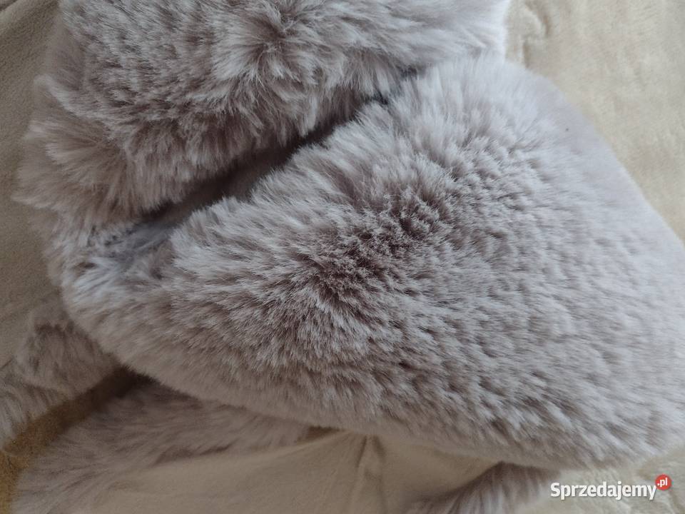 ZARA Wytworny szary Futrzany kołnierz etola szal małopolskie Kraków