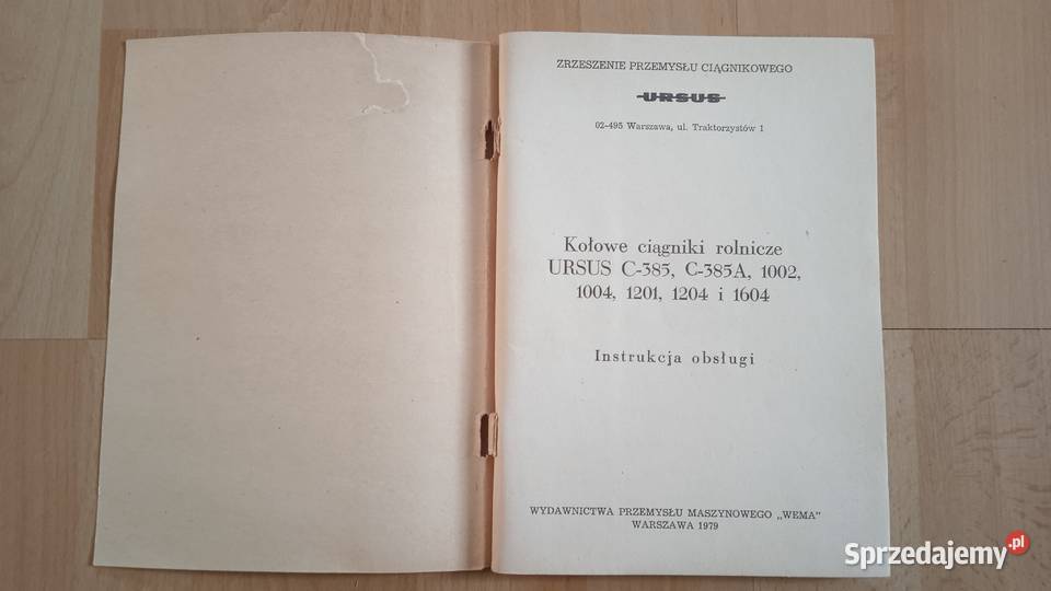 Instrukcja obsługi Ursus C385 C385A 1002 1004 Pozostałe sprzedam