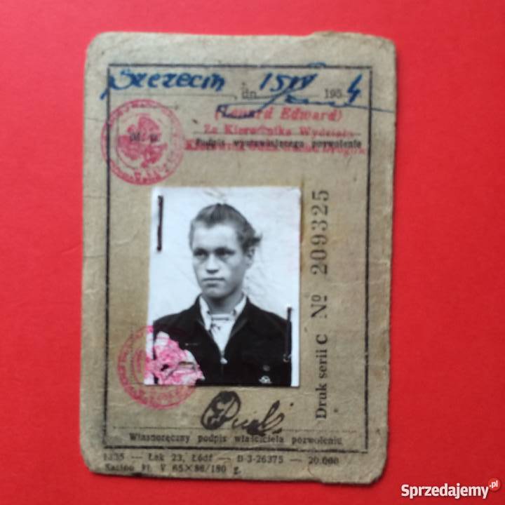 940 Pozwolenie na Prowadzenie Pojazdow z 1954 r Szczecin sprzedam