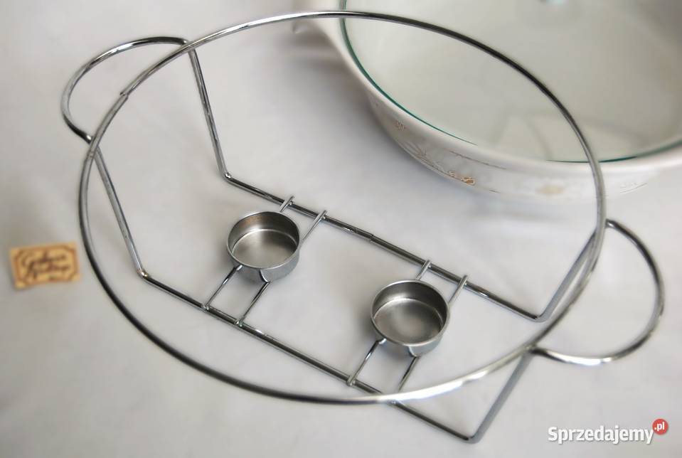 Naczynie żaroodporne ceramiczne ze stelażem biały Lublin