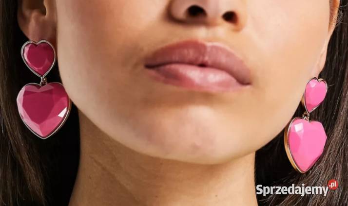 ASOS Duże różowe kolczyki z Londynu serca NOWE Kraków