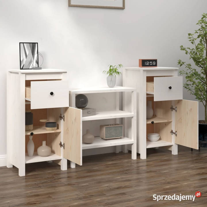 Szafki 2 białe 40x35x80 lite drewno sosnowe mazowieckie Warszawa sprzedam