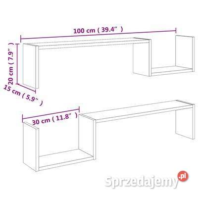 vidaXL Półki ścienne 2 dąb sonoma 100x15x50 płyt