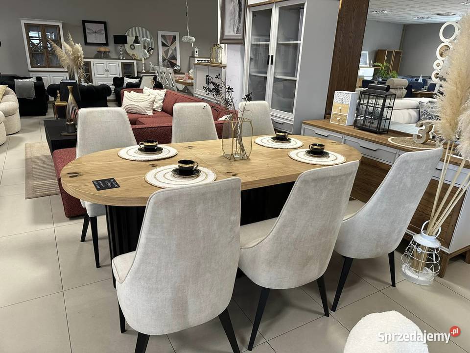 Nowy Stół Dębowy FLAVIO Owal Rozkładany Stoły Kluczbork