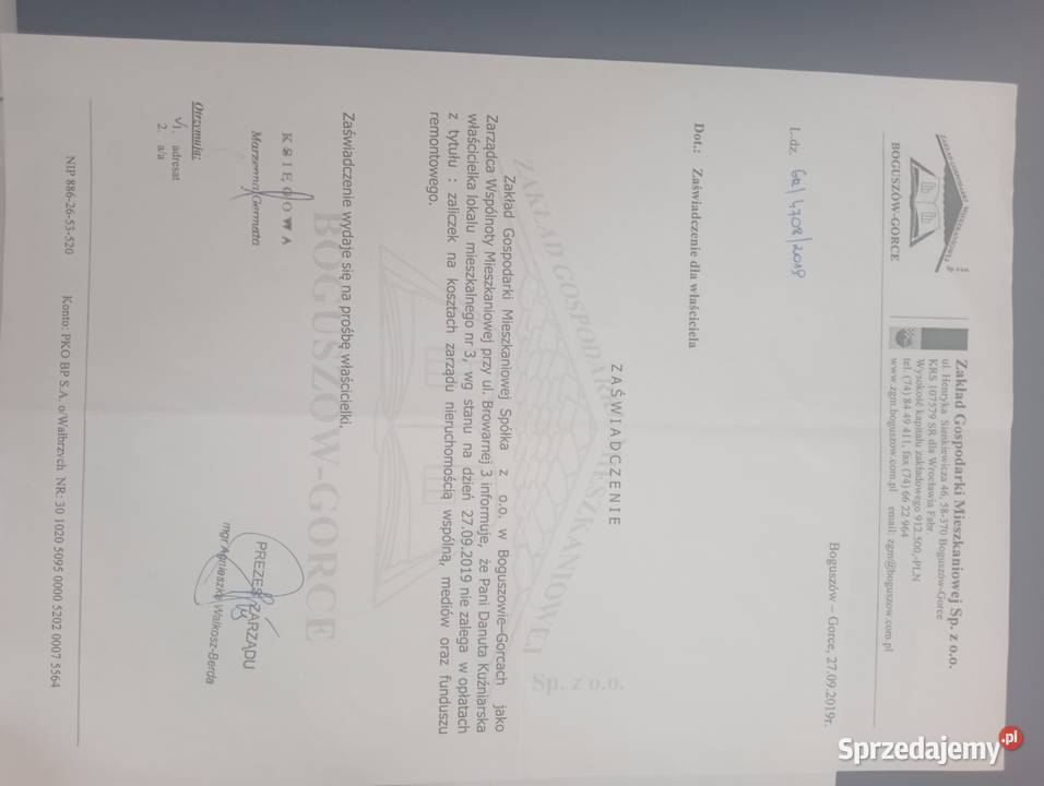 Sprzedam mieszkanie bez czynszowe BoguszówGorce dolnośląskie Boguszów-Gorce