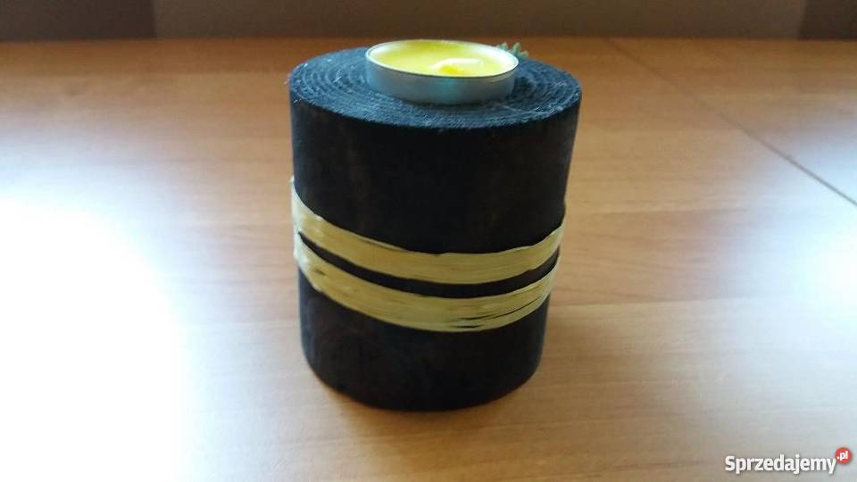 ŚWIECZNIK drewniany na podgrzewacz tealight Złotniki