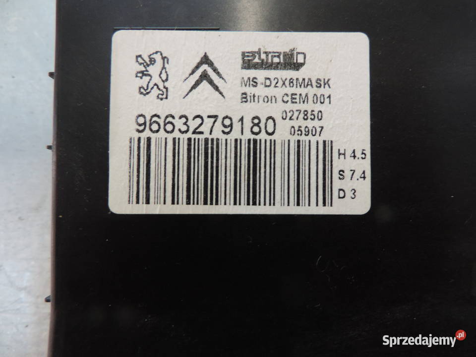 MODUŁ STEROWNIK FOTELA PEUGEOT 407 9663279180 Rok produkcji 2007