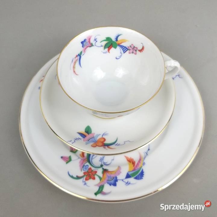 Zestaw śniadaniowy Trio Art Deco Furstenberg Porcelana i szkło Bronisze