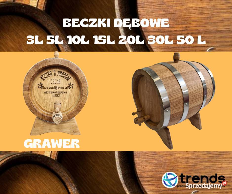 BECZKA DĘBOWA 3 L NA ALKOHOL GRAWER małopolskie sprzedam