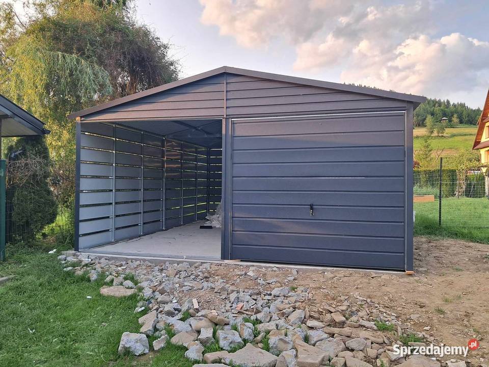 Garaż blaszany wiata WZMOCNIONY PROFILAMI Mińsk Mazowiecki