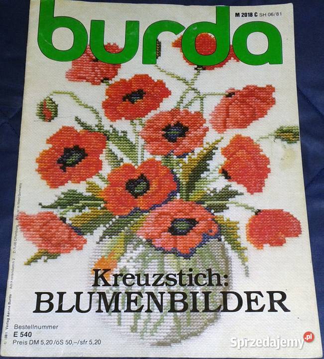 Burda 06 1981 Kreuzstich Blumenbilder Chełm sprzedam