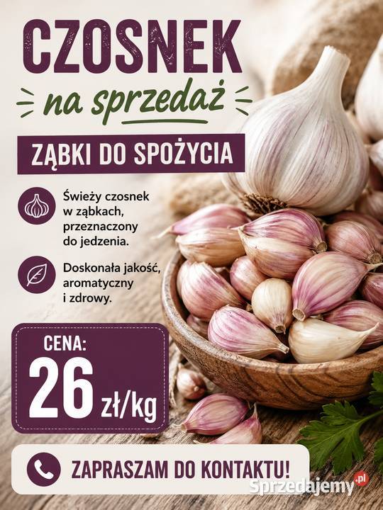 Czosnek ząbki do jedzenia Nieznanice