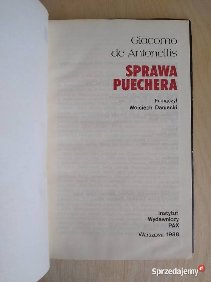 Sprawa Puechera Giacomo de Antonellis twarda z obwolutą Gdańsk