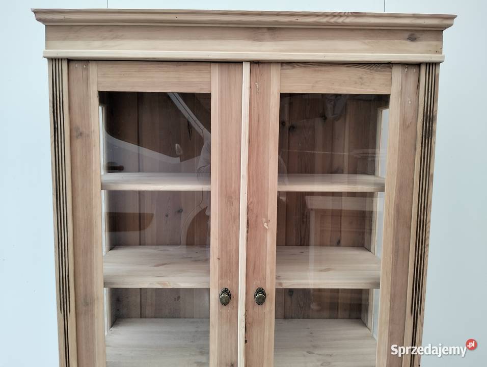 stary regał antyczny zabytkowy drewniany sosnowy Meble Lubrza