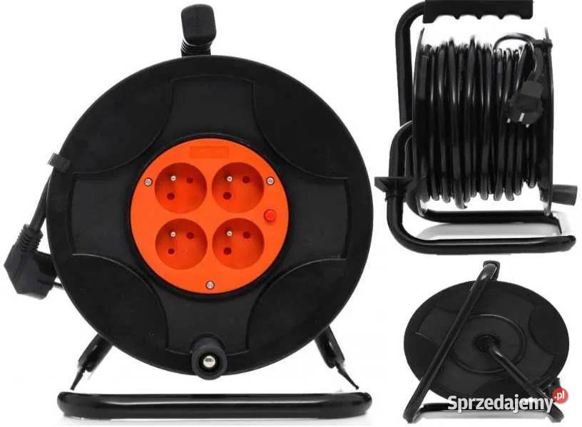 PRZEDŁUŻACZ BĘBNOWY 50M 3x25 NA BĘBNIE 4 GNIAZDA Ostrołęka