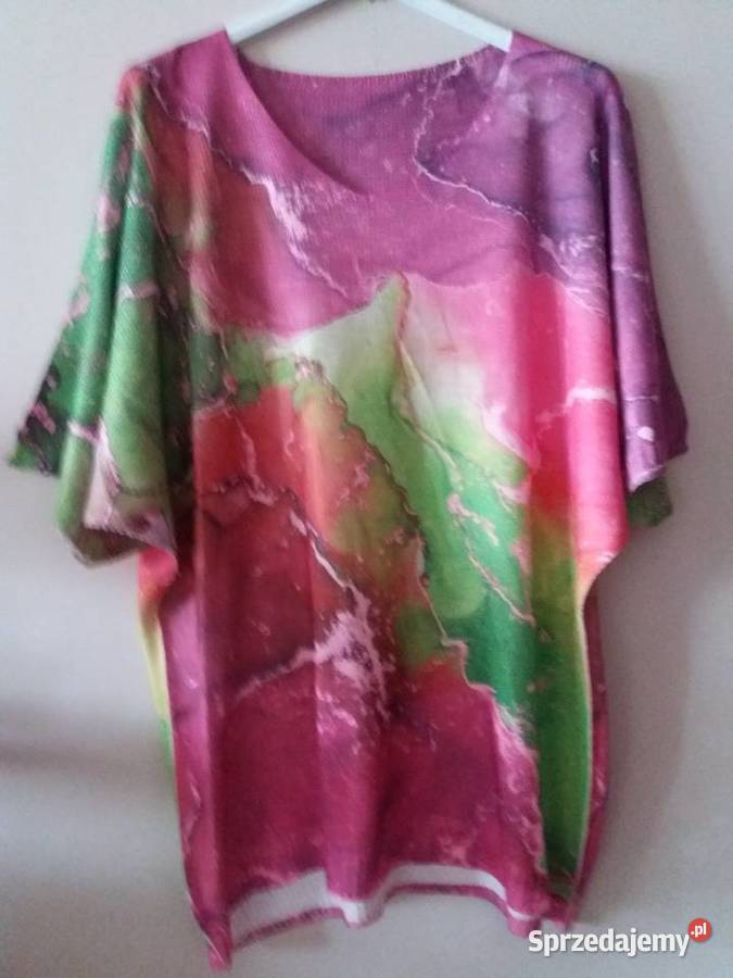 Bluzeczka z dzianiny marmur fiolety i róże z Białystok sprzedam