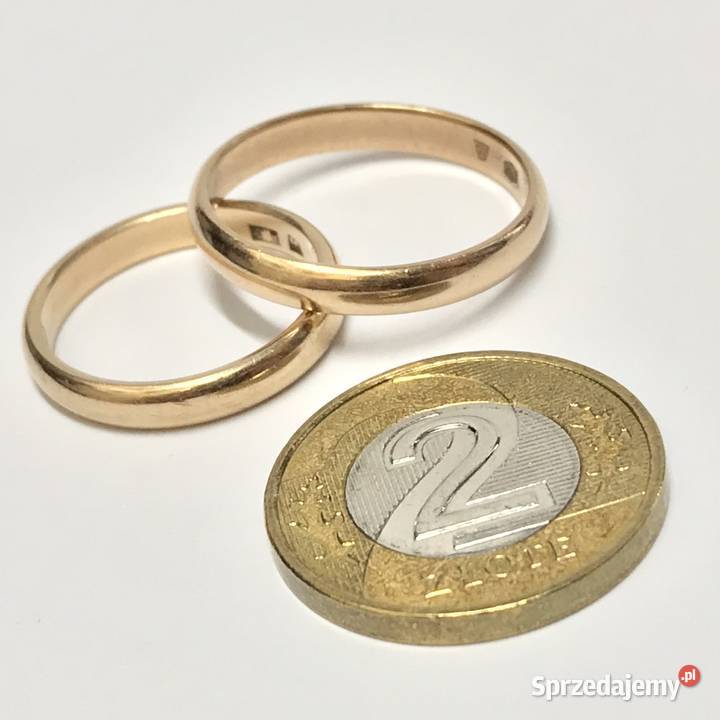 Złote OBRĄCZKI ślubne 14K cudowne KLASYCZNE złote
