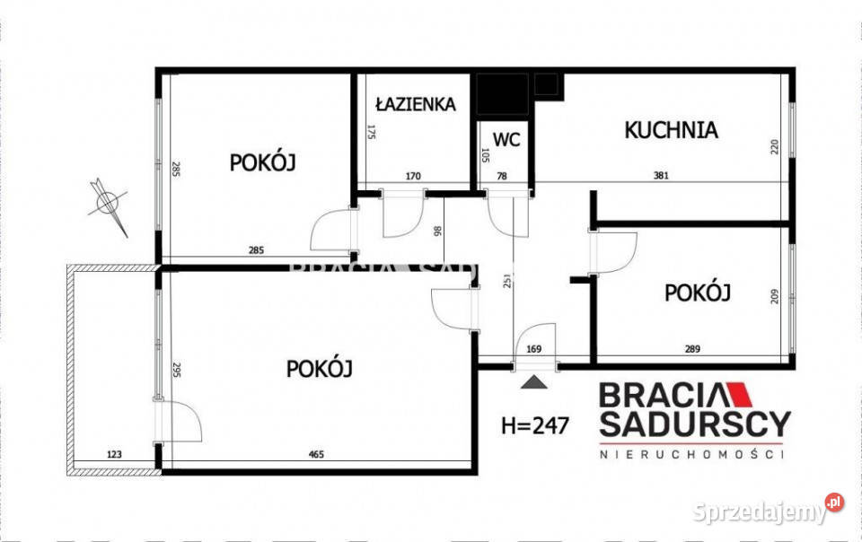 Mieszkanie Kraków Powstańców 4575m2 3 pokojowe