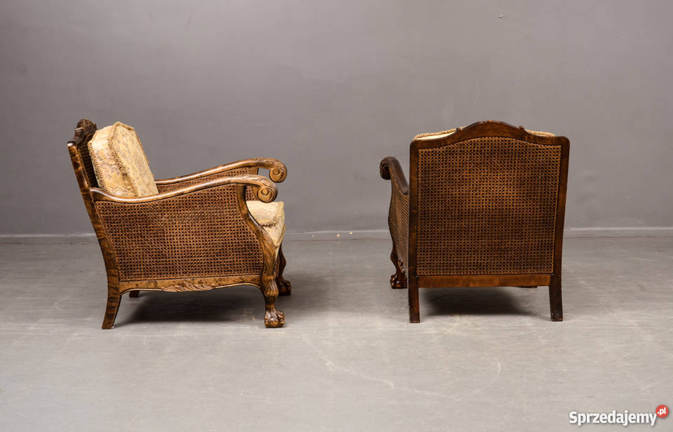 Piękny komplet Chippendale SOFA i DWA FOTELE dolnośląskie Wałbrzych