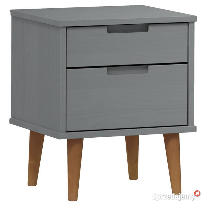 Szafka nocna MOLDE szara 40x35x48 lite drewno Nocne Warszawa