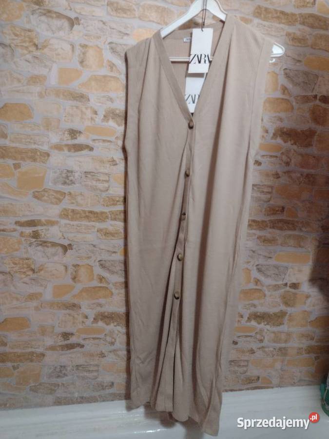38M ZARA Beżowa sukienka dzianinowa z Kraków sprzedam